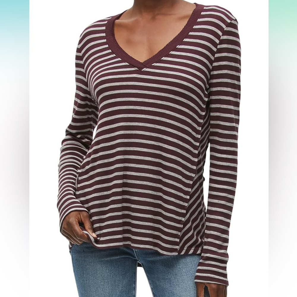 🛍️#2465 NWT Michael Stars Phoebe Long Sleeve Thermal Top Auburn